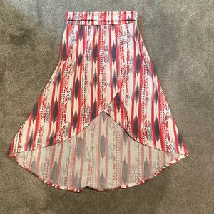 High-Low angled skirt